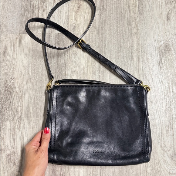 Fossil Handbags - Fossil Black Leather Crossbody Bag